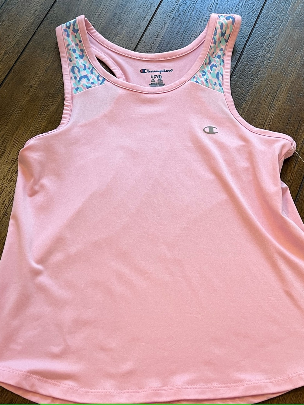Champion Pink Girls' Athletic Tank with Multicolor Trim